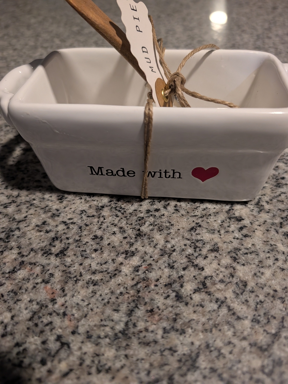 Mud Pie White Ceramic Mini Loaf Pan
